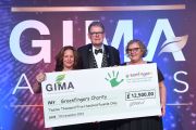 GIMA present Greenfingers Charity with a cheque for the money raised from the 2024 Golf Day